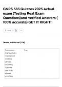 GNRS 583 Quizzes 2025 Actual exam &lpar;Testing Real Exam Questions&rpar;and verified Answers &lpar; 100&percnt; accurate&rpar; GET IT RIGHT&excl;&excl;
