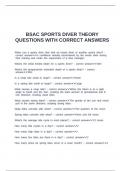 BSAC SPORTS DIVER THEORY QUESTIONS WITH CORRECT ANSWERS