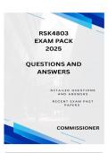 RSK4803 EXAM PACK 2025 - DETAILED QUESTIONS AND ANSWERS 