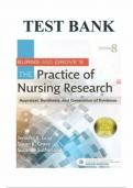 Test Bank For Burns and Grove's The Practice of Nursing Research&comma; 8th Edition by Gray