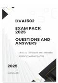 DVA1502 EXAM PACK 2025 - DETAILED QUESTIONS AND ANSWERS 