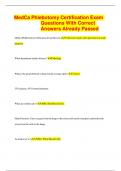 MedCa Phlebotomy Certification Exam Questions With Correct Answers Already Passed