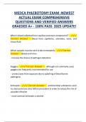 MEDCA PHLEBOTOMY EXAM -NEWEST ACTUAL EXAM COMPREHENSIVE QUESTIONS AND VERIFIED ANSWERS GRAEDED A&plus; - 100- PASS 2025 UPDATE&excl;