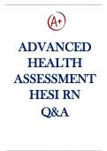ADVANCED HEALTH ASSESSMENT HESI RN QUESTIONS AND ANSWERS