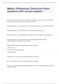 Medca- Phlebotomy Technician Exam questions with correct answers &period;