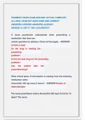 PHARMACY NURS EXAM 2025&sol;2026 &sol;ACTUAL COMPLETE  ALL REAL EXAM SET QUESTIONS AND CORRECT  ANSWERS &lpar;VERIFIED ANSWERS&rpar; ALREADY  GRADED A&plus;&sol;GET IT 100&percnt; ACCURATE&excl;&excl;&excl;
