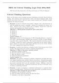 HESI A2 Critical Thinking Logic Pack 2024&sol;2025 100&percnt; Scenario-Based Questions with Reasoned Answers & Clinical Judgment