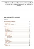 INFO1110&colon; Introduction to Programming Lecture notes for the 13 weeks &vert; BEST FOR 2025 MOCK EXAM PREP University of Sydney
