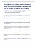 FOCUS REVIEW 2025 &ndash; ATI Comprehensive Exit Exam 2025&ndash;2026 &ndash;Complete Nursing Verified Questions & Correct Answers