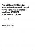 Pnp 401 Exam 2025 update &vert;comprehensive questions and verified answers &lpar;complete solutions&rpar; ASSURED SUCCESS&vert;GRADE A&plus;&excl;&excl;