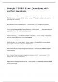 Sample CBPP&reg; Exam Questions with verified solutions