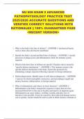 NU 606 EXAM 2 ADVANCED  PATHOPHYSIOLOGY PRACTICE TEST  2025&sol;2026 ACCURATE QUESTIONS AND  VERIFIED CORRECT SOLUTIONS WITH  RATIONALES &vert;&vert; 100&percnt; GUARANTEED PASS   <RECENT VERSION> 