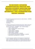 NU 606 EXAM 3 ADVANCED  PATHOPHYSIOLOGY PRACTICE TEST  2025&sol;2026 ACCURATE QUESTIONS AND  VERIFIED CORRECT SOLUTIONS WITH  RATIONALES &vert;&vert; 100&percnt; GUARANTEED PASS   <RECENT VERSION> 