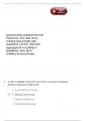 SALESFORCE ADMINISTRATOR PRACTICE TEST MULTIPLE CHOICE QUESTIONS AND ANSWERS LATEST UPDATES 2025&sol;2026 WITH CORRECT ANSWERS 100&percnt; WITH COMPLETE SOLUTIONS