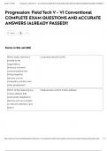 Progression&colon; Field Tech V - VI Conventional COMPLETE EXAM QUESTIONS AND ACCURATE ANSWERS &vert;ALREADY PASSED&excl;&excl;