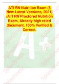 ATI RN Nutrition Exam 6 New Latest Versions&comma; 2024