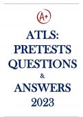 ATLS&colon;  PRETESTS  QUESTIONS  &  ANSWERS  2023