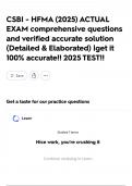 CSBI - HFMA &lpar;2025&rpar; ACTUAL EXAM comprehensive questions and verified accurate solution &lpar;Detailed & Elaborated&rpar; &vert;get it 100&percnt; accurate&excl;&excl; 2025 TEST&excl;&excl;