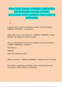PRACTICE EXAM&colon; STROKE CERTIFIED REGISTERED NURSE &lpar;SCRN&rpar;&comma; 2025&sol;2026 WITH CORRECT&sol;ACCURATE ANSWERS