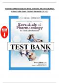 Test Bank - Essentials of Pharmacology for Health Professions, 9th Edition - Colbert and Katrancha (Chapters 1-27)
