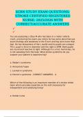 SCRN STUDY EXAM QUESTIONS&colon; STROKE CERTIFIED REGISTERED NURSE&comma; 2025&sol;2026 WITH CORRECT&sol;ACCURATE ANSWERS