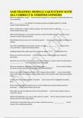 SAM TRAINING MODULE 4 QUESTIONS WITH ALL CORRECT & VERIFIED ANSWERS