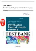 TEST BANK FOR Davis Advantage for Townsend's Essentials of Psychiatric Mental-Health Nursing Concepts of Care in Evidence-Based Practice 9th Edition by Karyn I&period; Morgan &comma; ISBN&colon; 9781719645768 Chapters 1-32 &vert;&vert; Complete Guide A&plus;