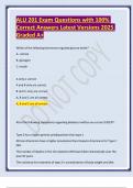 ALU 201 Exam Questions with 100- Correct Answers Latest Versions 2025 Graded A&plus;