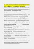 SAM TRAINING MODULE 5 QUESTIONS WITH ALL CORRECT & VERIFIED ANSWERS