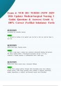 Exam 4&colon; NUR 201&sol; NUR201 &lpar;NEW 2025&sol; 2026 Update&rpar; Medical-Surgical Nursing I Guide &vert; Questions & Answers&vert; Grade A&vert; 100&percnt; Correct &lpar;Verified Solutions&rpar;- Fortis