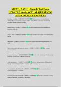 MCAT - AAMC - Sample Test Exam  UPDATED Study ACTUAL QUESTIONS  AND CORRECT ANSWERS