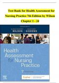 Test Bank for Health Assessment for Nursing Practice 7th Edition by Wilson Chapter 1 - 24   