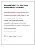 Fitzgerald PMHNP Cert Exam Review Questions With correct answers