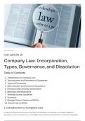 Company Law&colon; Incorporation&comma; Types&comma; Governance&comma; and Dissolution&comma; for Exam and Interview Success