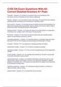 C165 OA Exam Questions With All Correct Detailed Answers A&plus; Pass