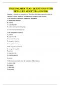 PNLE PALMER EXAM QUESTIONS WITH DETAILED VERIFIED ANSWERS