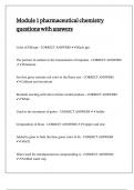Module 1 pharmaceutical chemistry questions with answers