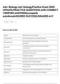 Adv&period; Biology Adv biologyPractice Exam 2025  UPDATE&sol;PRACTICE QUESTIONS AND CORRECT  VERIFIED ANSWERS&lpar;complete  solutions&rpar;ASSURED SUCCESS&sol;GRADED A&plus;&excl;&excl;