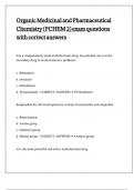 Organic Medicinal and Pharmaceutical Chemistry &lpar;PCHEM 2&rpar; exam questions with correct answers