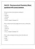 PACOP - Pharmaceutical Chemistry &lpar;Blue&rpar; questions with correct answers
