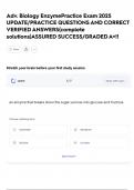 Adv&period; Biology EnzymePractice Exam 2025  UPDATE&sol;PRACTICE QUESTIONS AND CORRECT  VERIFIED ANSWERS&lpar;complete  solutions&rpar;ASSURED SUCCESS&sol;GRADED A&plus;&excl;&excl;