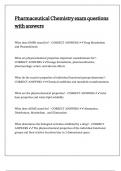 harmaceutical Chemistry exam questions with answers
