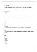 FNDH 620 Exam 3 Questions With Correct Answers