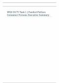 WGU D175 Task 1 &vert; Pawfect PetCare Consumer Persona Executive Summary &vert; 2025 Update with complete solutions&period;