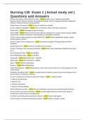 Nursing 130  Exam 1 &vert; Actual study set &vert; Questions and Answers