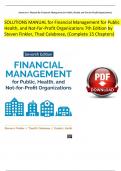 Solution Manual for Financial Management for Public Health, and Not-for-Profit Organizations 7th Edition by Finkler, Calabrese & Smith,,,,,,,ALL chapters covered 