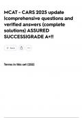 MCAT - CARS 2025 update &vert;comprehensive questions and verified answers &lpar;complete solutions&rpar; ASSURED SUCCESS&vert;GRADE A&plus;&excl;&excl;