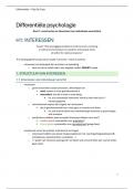 Volledige uitgebreide samenvatting van lessen '24 DIFFERENTI&Euml;LE PSY