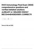 HMX Immunology Final Exam &lpar;2025&rpar; comprehensive questions and verified detailed solutions ALREADY A&plus; GRADED HIGHLY RECOMMENDED&vert;100&percnt; CORRECT&excl;&excl;