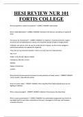 HESI REVIEW NUR 101  FORTIS COLLEGE